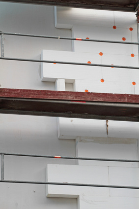 façade isolée avec des panneaux de polystyrene